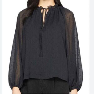Sanctuary Blouse Live It Up Black Ruffle 3X